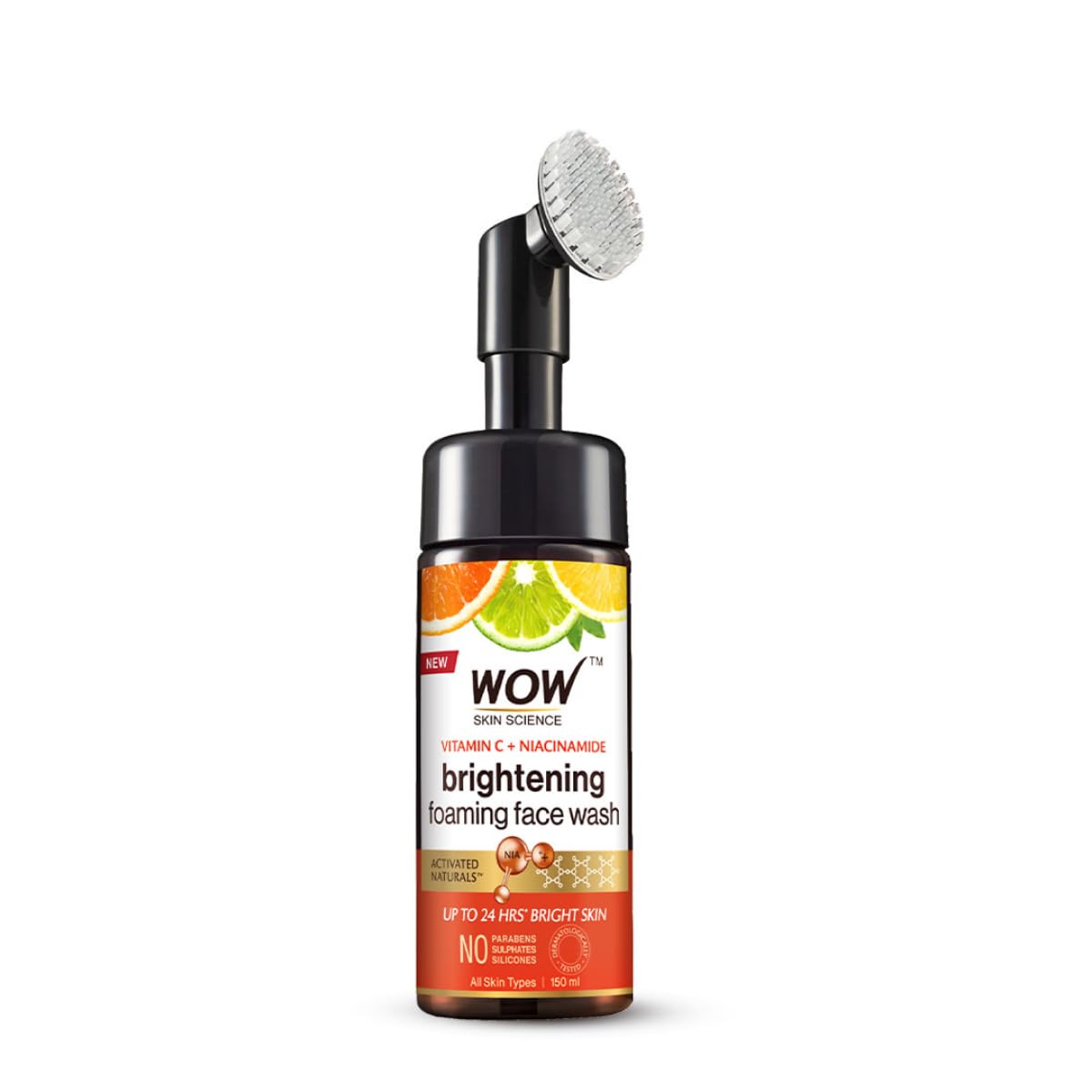 WOW Skin Scienece Vit C Foaming Face Wash With Brush 150 ml