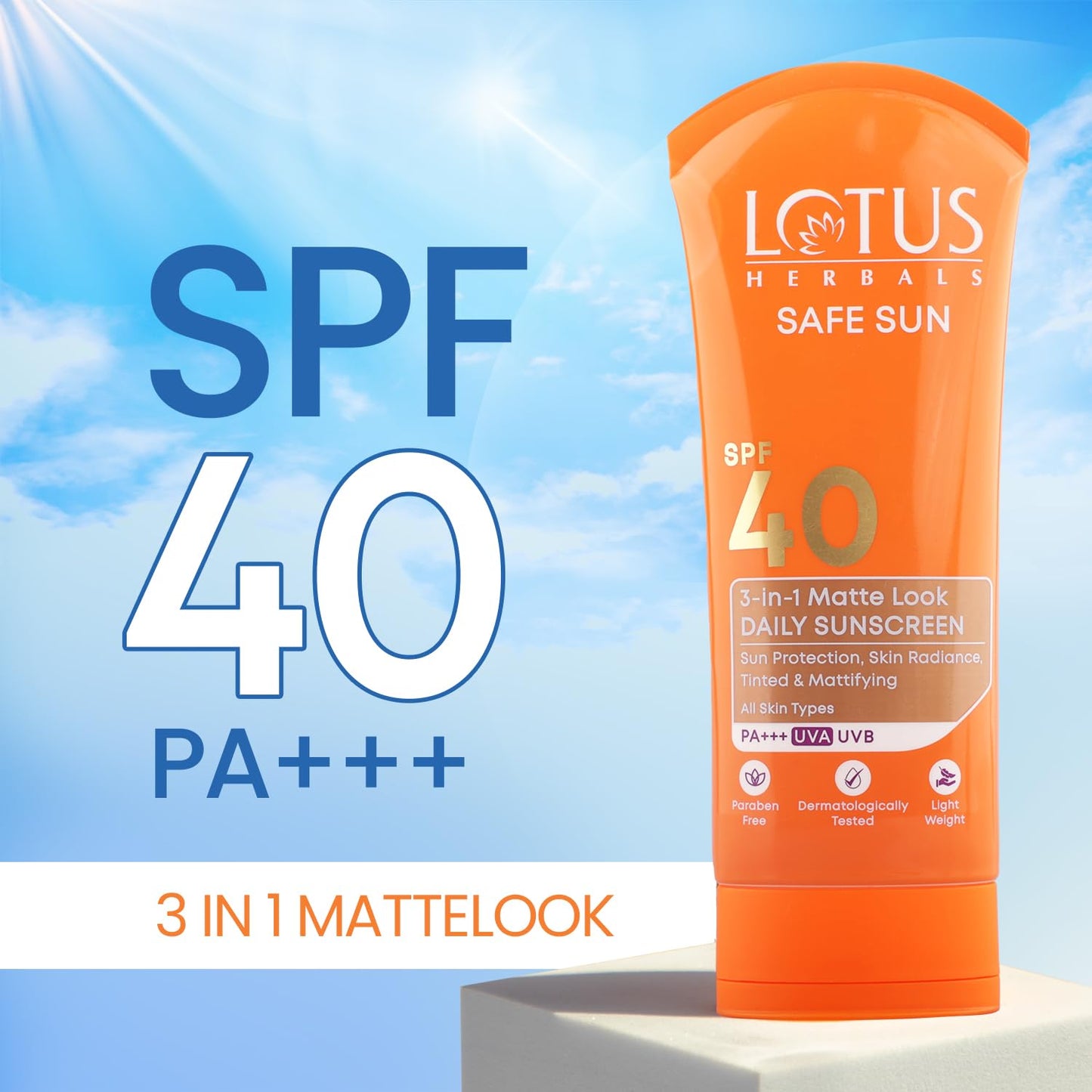 Lotus Herbals Daily Sunscreen Cream SPF 40 UVB 100 g