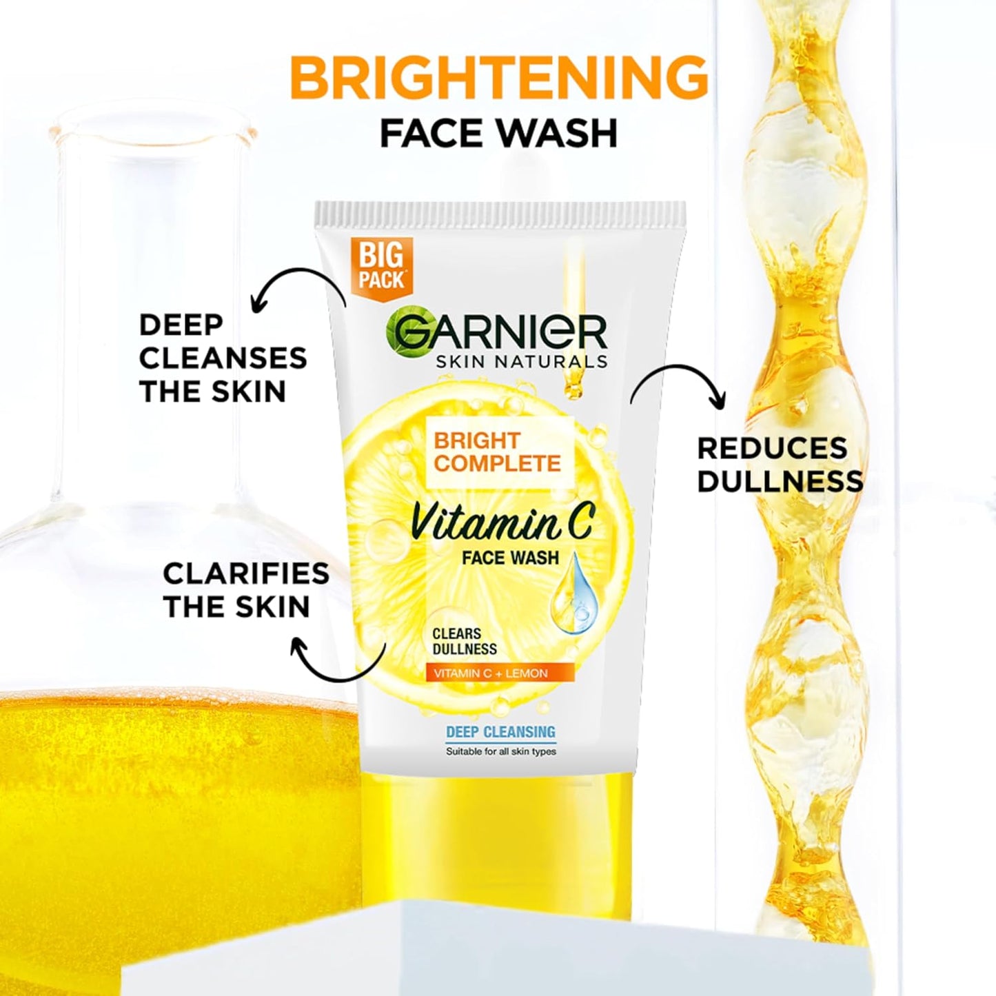Garnier Bright Complete Vitamin C Face Wash 150 g